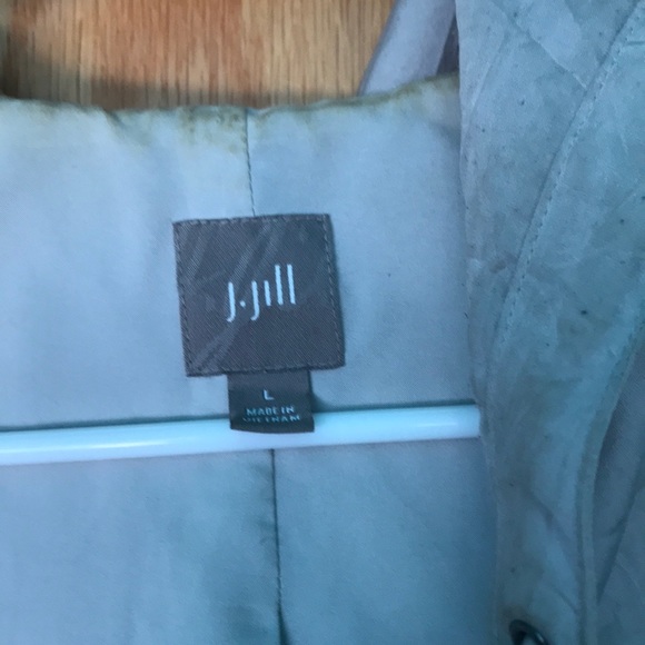 J. Jill Crinkle Cinch Waist Hooded Light Weight Zip Anorak Jacket Size Large - Picture 4 of 5